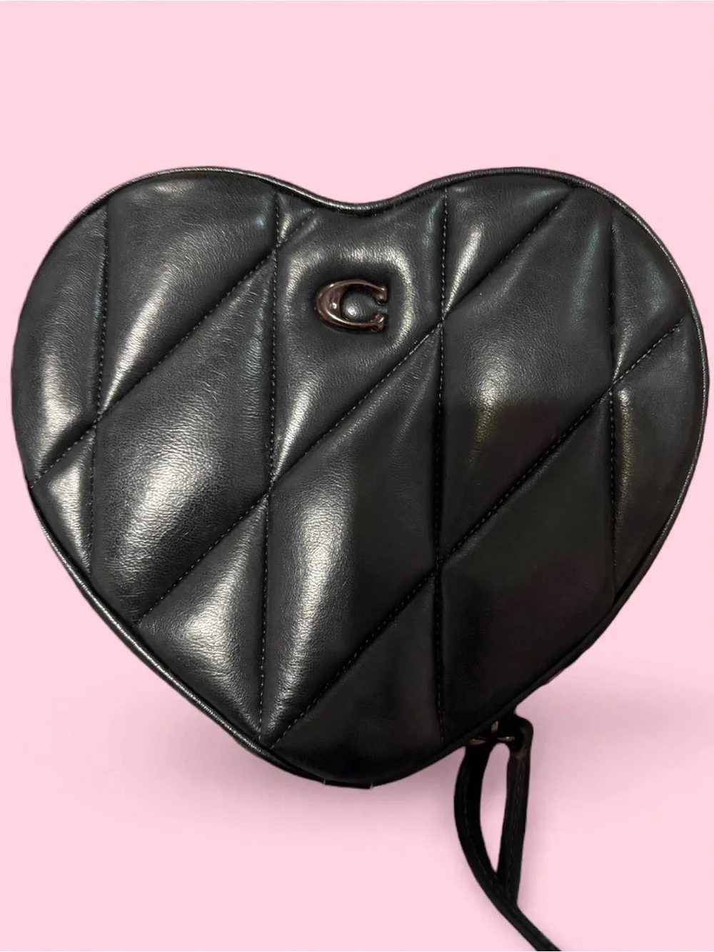 Coach Black Quilted Heart Crossbody Bag